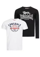 Koszulki męskie - Lonsdale Fintona t-shirt męski, czarny/biały, XL, 117514 - miniaturka - grafika 1