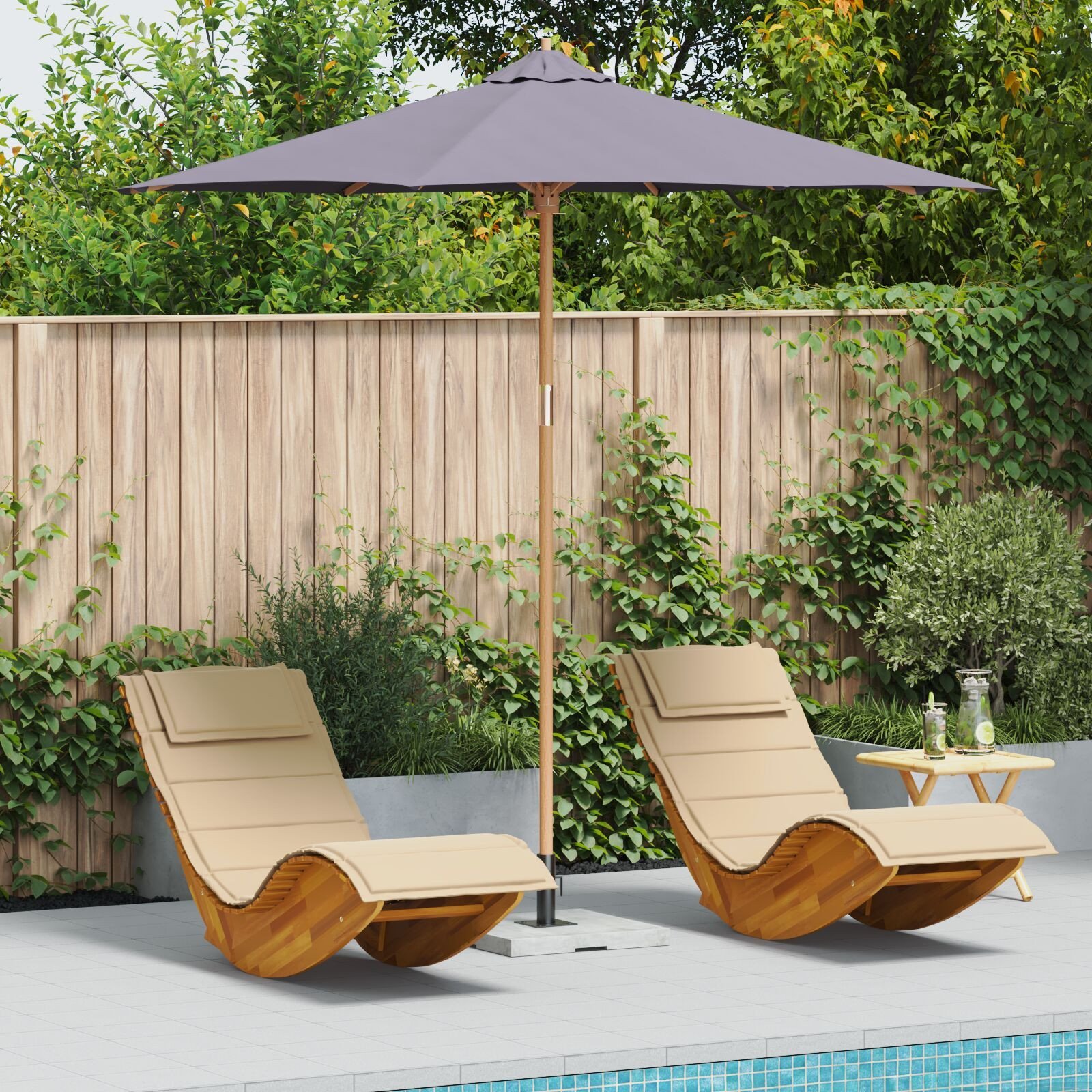 Parasol Ogrodowy Ciemnoszary 270x260 cm z Bambusa