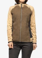 Bluzy sportowe męskie - Polar damski CMP Jacket Fix Hood Ahri - sesamo/antracite - miniaturka - grafika 1