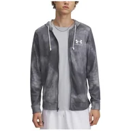 Bluzy sportowe męskie - Męska bluza Under Armour Rival Terry AOP FZ Q1 Rozmiar: L / Kolor: szary - miniaturka - grafika 1
