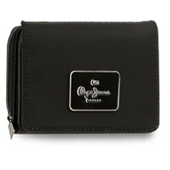 Portfele - Pepe Jeans Christine Portfel z portmonetką Czarny 10x8x3 cm Poliester z Detalami ze sztucznej skóry by Joumma Bags, Czarny (Black), Talla única, Portfel z portfelem - miniaturka - grafika 1