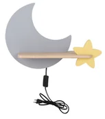 Lampy ścienne - Candellux Moon Lampa Kinkiet Ścienny 5W LED IQ KIDS szary+złoty 21-75727 - miniaturka - grafika 1
