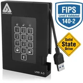 Dyski SSD - Apricorn Aegis Padlock Fortress 1 TB USB 3.2 Gen 1 (3.1 Gen 1) Czarny A25-3PL256-S1000F - miniaturka - grafika 1