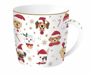 KUBEK PORCELANOWY w PUSZCE Christmas Friends Dogs - PSY - Ozdoby bożonarodzeniowe - miniaturka - grafika 1