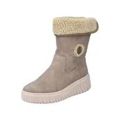 Kozaki damskie - Rieker Damskie N2554 Półdługie kozaki, beżowe, 41 EU, beżowy, 41 EU - miniaturka - grafika 1