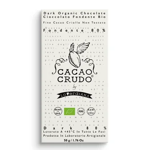 Cacao Crudo Raw Ciemna czekolada 80%, 50 g - Czekolada Cacao Crudo Raw Ciemna czekolada 80%, 50 g - Czekolada - miniaturka - grafika 1