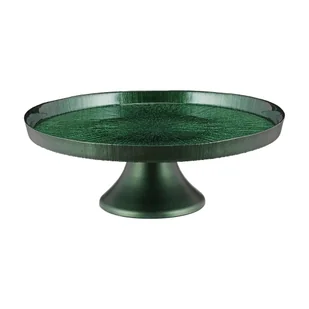 Patera Na Tort Szklana Zielona 28 cm Marisa Villa Italia - Tace i patery - miniaturka - grafika 1