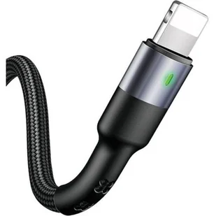 USAMS Kabel Pleciony Lightning 1M 2A Czarny - Kable USB - miniaturka - grafika 1