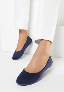 Granatowe Balerinki Kissyxo - Baleriny - miniaturka - grafika 1