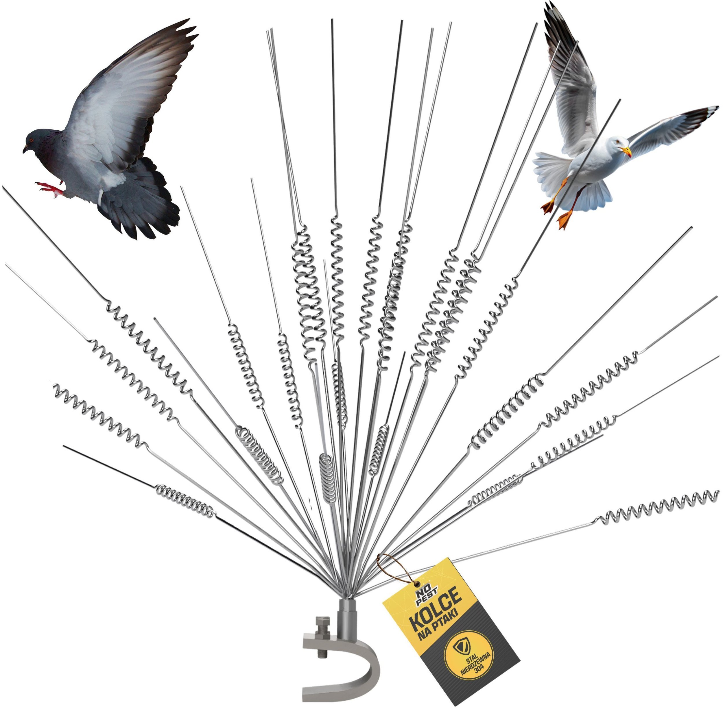 Szczytowe Nierdzewne Kolce na Ptaki Gołębie Kolce Przeciw Ptakom Gołębiom na Maszty Słupy Kominy