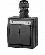 Świeczniki - Łącznik natynkowy N/T, świecznikowy IP65, antracyt AQUANT 2K - miniaturka - grafika 1