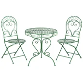 Meble ogrodowe - Beliani zestaw mebli balkonowych ALBINIA Metal Zielony - miniaturka - grafika 1