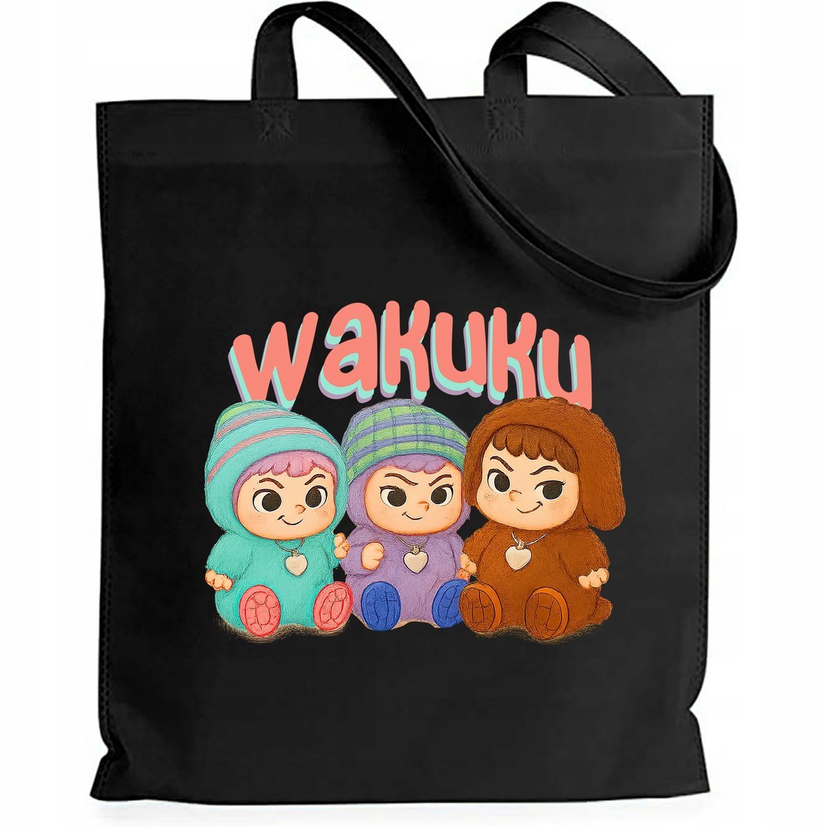 Torba Czarna EKO Shopper TEAM Na Zakupy Na Prezent Pod Choinkę Wzory