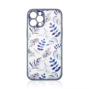 Design Case etui do iPhone 12 Pro Max pokrowiec w kwiaty ciemnoniebieski - Etui i futerały do telefonów - miniaturka - grafika 1