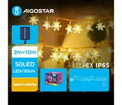 Lampy ogrodowe - Aigostar - LED Solarny łańcuch bożonarodzeniowy 50xLED/8 funkcji 12m IP65 ciepła biel - miniaturka - grafika 1