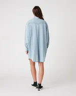 Sukienki - WRANGLER DENIM WESTERN DRESS DAMSKA SUKIENKA LIGHT INDIGO W9P6LWX4E 112132456 - Wrangler - miniaturka - grafika 1