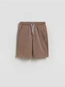 Spodnie i spodenki dla chłopców - Reserved - Bawełniane szorty - brązowy - miniaturka - grafika 1