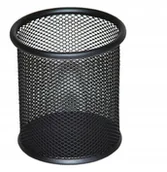 Przyborniki na biurko - LEVIATAN Ateneum Kubek na długopisy siatka czarny - miniaturka - grafika 1