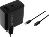 Zasilacze do laptopów - Ładowarka Natec Ładowarka Natec Ribera 1x USB-A 1x USB-C 3.25 A NUC-2145 + Kabel USB-C 2m - miniaturka - grafika 1