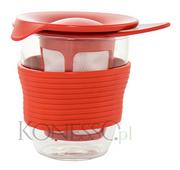 Kubki - Kubek do herbaty Hario Handy tea maker 200ml - czerwony - miniaturka - grafika 1