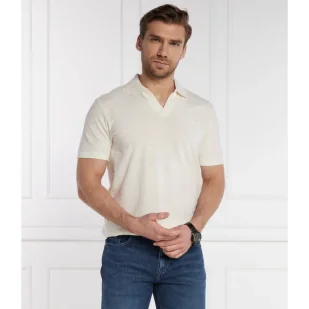 Calvin Klein Polo | Regular Fit | z dodatkiem lnu - Koszule męskie - miniaturka - grafika 1
