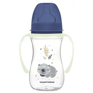 Smoczki do butelek - CANPOL BABIES BUTELKA SZEROKA ZE ŚWIECĄCYMI UCHWYTAMI KOALA 240ml 3m+ - miniaturka - grafika 1