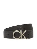 Paski - Calvin Klein Pasek Męski Ck Hallmark Logo 35Mm Adj/Rev LV04D7034G Czarny - miniaturka - grafika 1