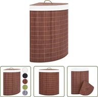 Kosze na bieliznę - The Living Store Narożny kosz na pranie Bambus Brązowy 60 L - miniaturka - grafika 1