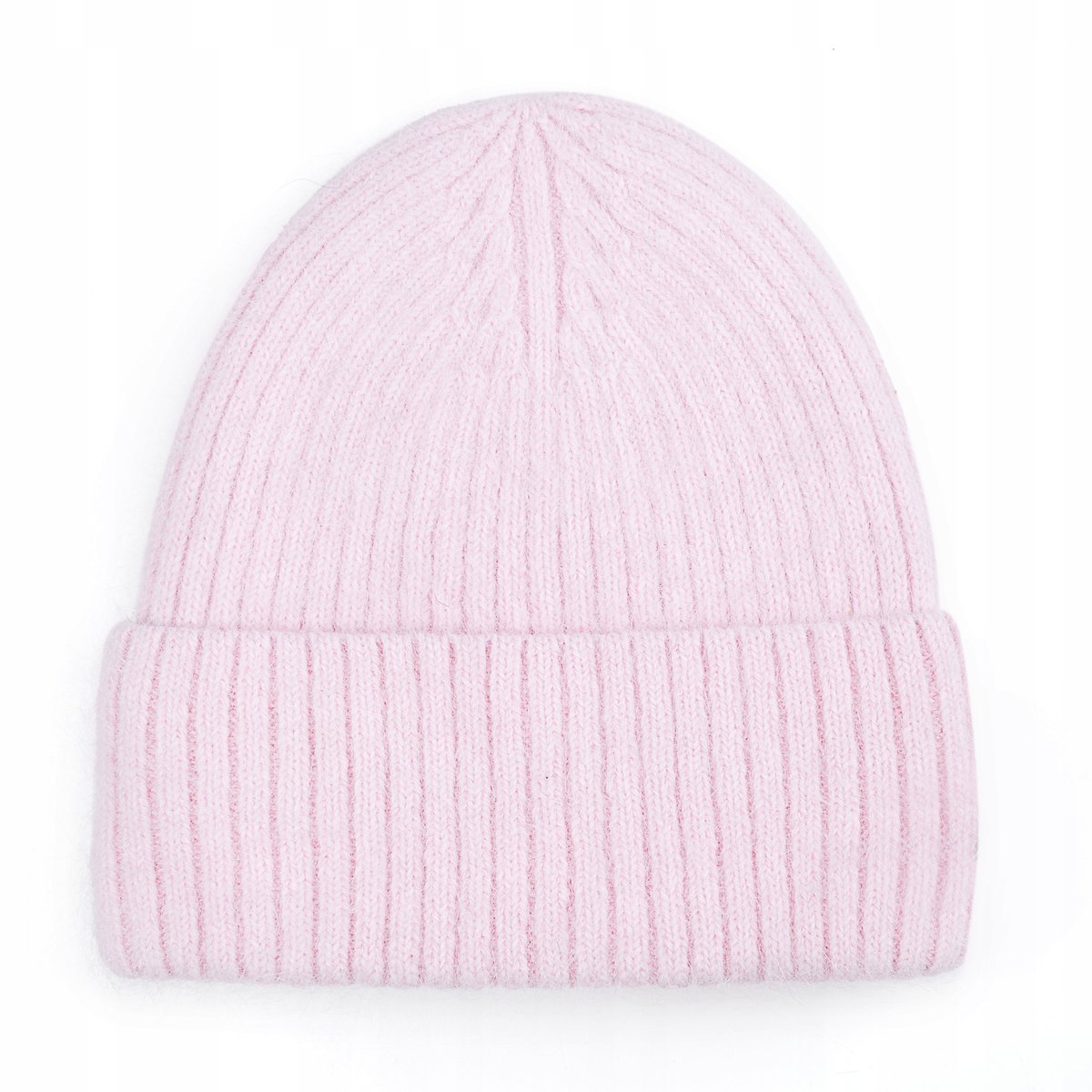 DAMSKA ELEGANCKA CZAPKA WEŁNIANA WEŁNA ZIMOWA NA ZIMĘ 60% Angora RÓŻOWA