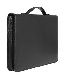 Elegancka czarna aktówka skórzana produkt polski A4 - Teczki i aktówki - miniaturka - grafika 1