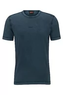 Koszulki męskie - BOSS Męski T-shirt Tokks z bawełnianego dżerseju z efektem wybielania słońca, Open Green388, XXL - miniaturka - grafika 1