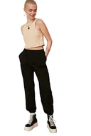 Spodnie damskie - Trendyol Black Balloon Jogger Thin Knitted Fine Tracksuit spodnie damskie, Czarny, XL - miniaturka - grafika 1