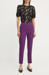 Silvian Heach spodnie LACASI damskie kolor fioletowy fason cygaretki high waist GPA24147PA - Spodnie damskie - miniaturka - grafika 1