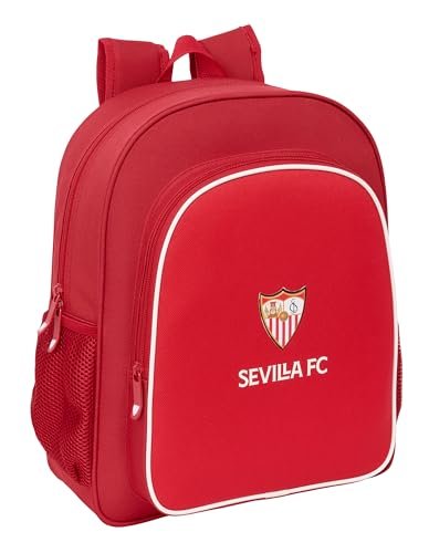 Safta SEVILLA FC - Plecak szkolny dla dzieci, plecak dziecięcy, odpowiedni dla dzieci w wieku szkolnym, wygodny i wszechstronny, jakość i wytrzymałość, 32 x 12 x 38 cm, Czerwone, M, Casual