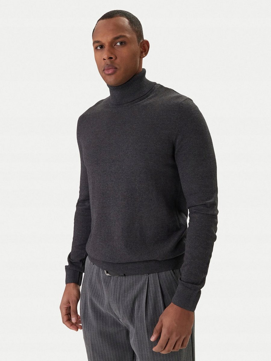 JACK&JONES SWETER MĘSKI SZARY Z GOLFEM DOPASOWANY XXL 27BA