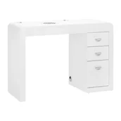 Biurka - Biurko kosmetyczne 312 z pochłaniaczem kasetowym białe lewe - miniaturka - grafika 1