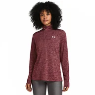 Koszulki i topy damskie - Damski longsleeve treningowy Under Armour Tech 1/2 Zip- Twist - brązowy - miniaturka - grafika 1