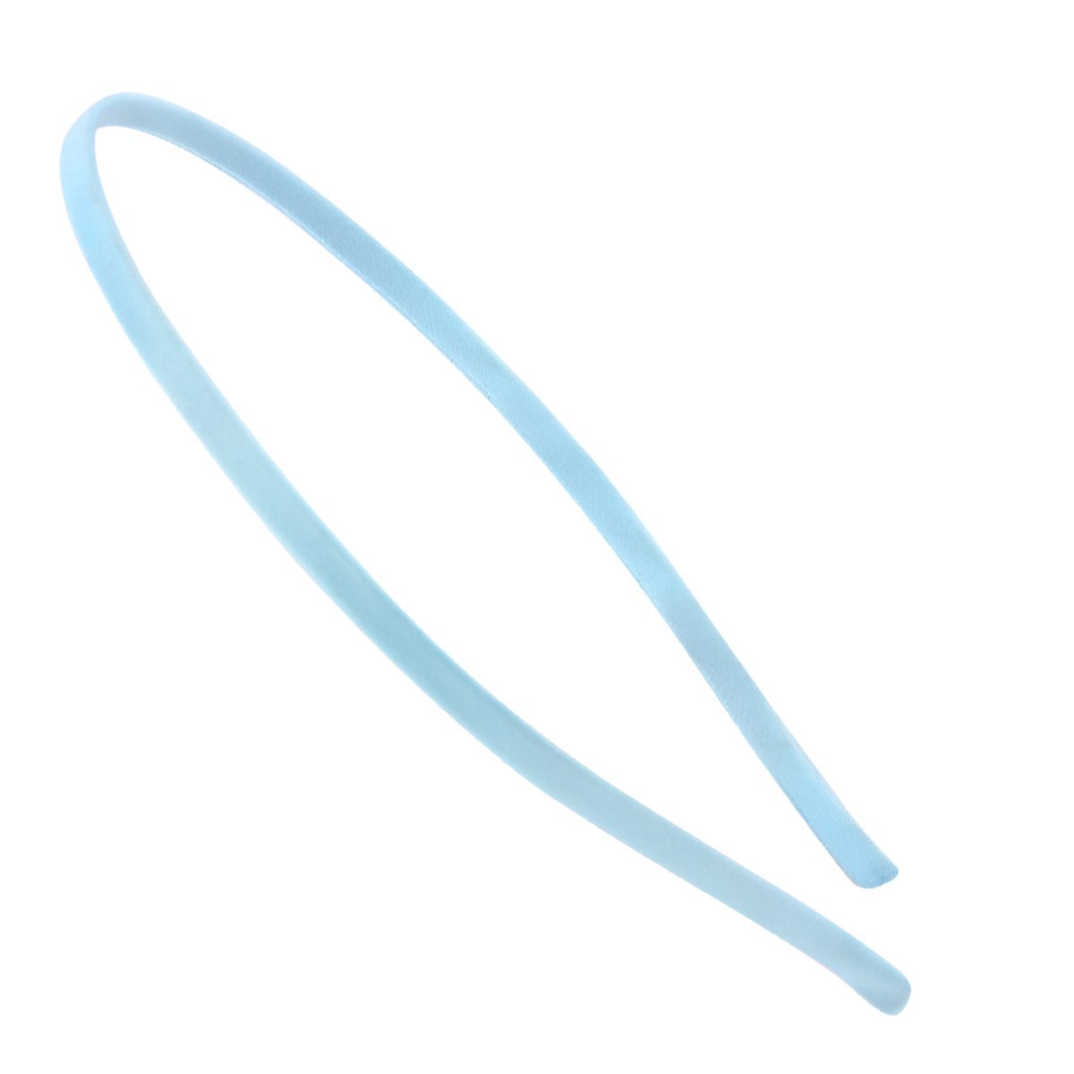 Opaska do włosów Błękitna na Głowę Wąska Metalowa Obszyta Tkaniną Lekka