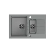 Zlewozmywaki - QUADRON Zlewozmywak granitowy szary PETER 156 HCQP57850SZK - miniaturka - grafika 1