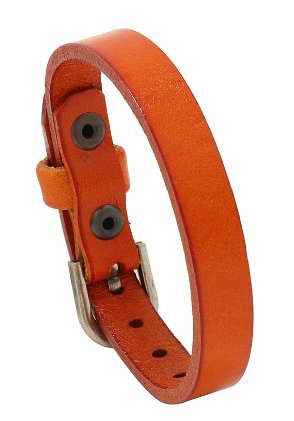 Prosta skórzana bransoletka w stylu punk z metalowym zapięciem Jasnobrązowy