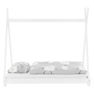 Łóżka - Łóżeczko Tipi z listwami 80x160 cm White Pine Wood - miniaturka - grafika 1