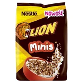 Płatki śniadaniowe i musli - Nestlé Lion Minis Zbożowe kuleczki z czekoladą i pastą karmelową 400 g - miniaturka - grafika 1