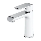 Baterie umywalkowe - Omnires Sacramento SC2310CRB Bateria umywalkowa chrom biała - miniaturka - grafika 1