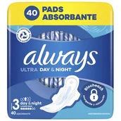 Podpaski - Podpaski ALWAYS Ultra Day & Night Rozmiar 3 (40 sztuk) - miniaturka - grafika 1