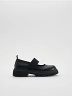 Buty dla dziewczynek - Reserved - Skórzane mokasyny - czarny - miniaturka - grafika 1