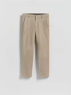 Reserved - Bawełniane spodnie slim fit - beżowy - Spodnie męskie - miniaturka - grafika 1