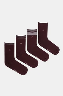 Calvin Klein skarpetki 4-pack damskie kolor bordowy 701229442 - Skarpetki damskie - miniaturka - grafika 1