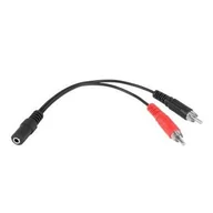 Adaptery i przejściówki - LP Kabel gniazdo jack 3.5-2xRCA 20cm LEC-KPO2906 - miniaturka - grafika 1