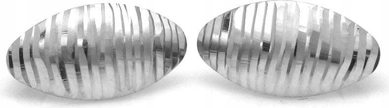 Srebrne kolczyki 925 owalne diamentowane 2,63g wyjątkowy wzór na prezent