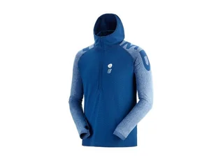COMPRESSPORT Termiczna bluza biegowa ULTRA-TRAIL 180 g RACING HOODIE - UTMB 2020 niebieska - Bluzy sportowe męskie - miniaturka - grafika 5